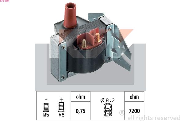 KW 470 169 - Катушка зажигания autospares.lv