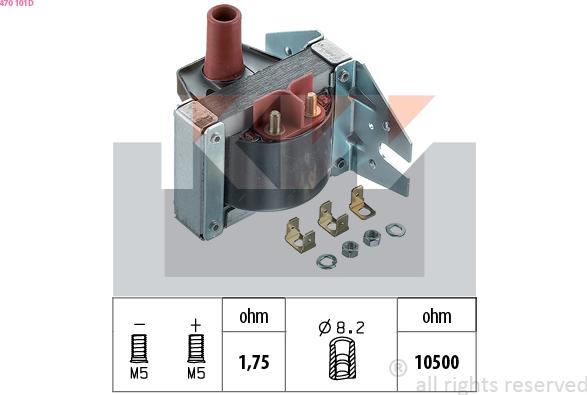 KW 470 101D - Катушка зажигания autospares.lv