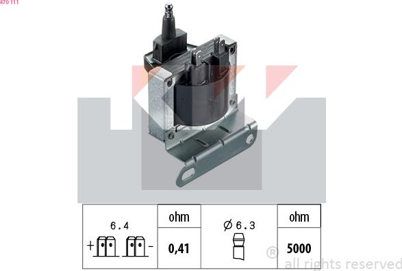 KW 470 111 - Катушка зажигания autospares.lv