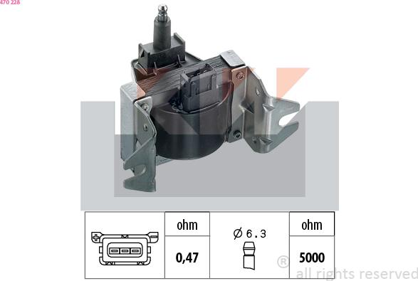 KW 470 228 - Катушка зажигания autospares.lv