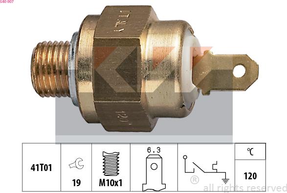 KW 540 007 - Датчик, температура охлаждающей жидкости autospares.lv