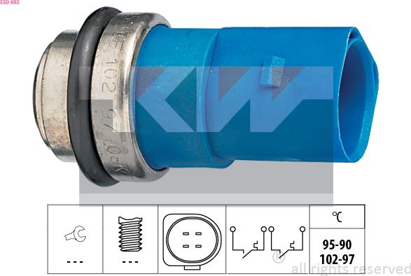 KW 550 692 - Термовыключатель, вентилятор радиатора / кондиционера autospares.lv