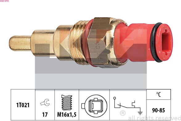 KW 550 070 - Термовыключатель, вентилятор радиатора / кондиционера autospares.lv