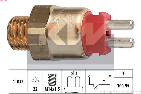 KW 550 169 - Термовыключатель, вентилятор радиатора / кондиционера autospares.lv