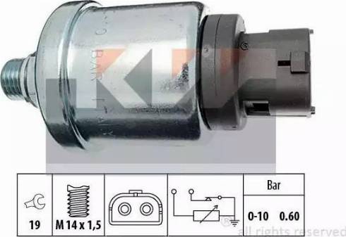 KW 500 659 - Датчик, давление масла autospares.lv