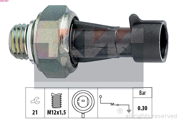 KW 500 097 - Датчик, давление масла autospares.lv