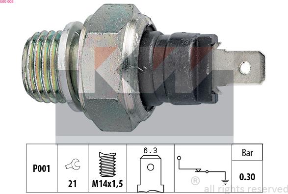 KW 500 005 - Датчик, давление масла autospares.lv