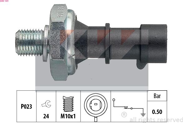 KW 500 141 - Датчик, давление масла autospares.lv