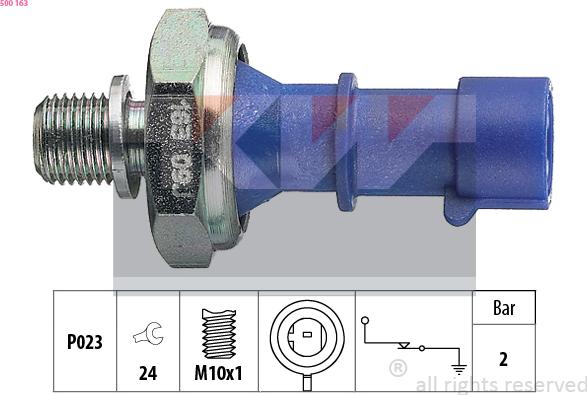 KW 500 163 - Датчик, давление масла autospares.lv