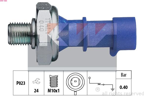 KW 500 183 - Датчик, давление масла autospares.lv