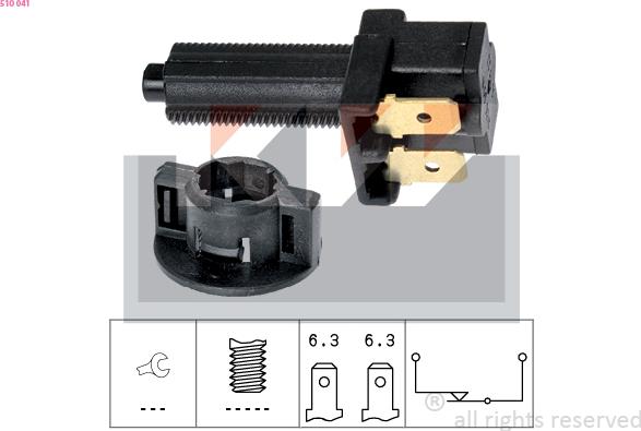 KW 510 041 - Выключатель стоп сигнала / сцепления autospares.lv