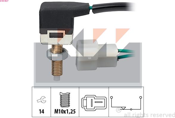 KW 510 057 - Выключатель стоп сигнала / сцепления autospares.lv