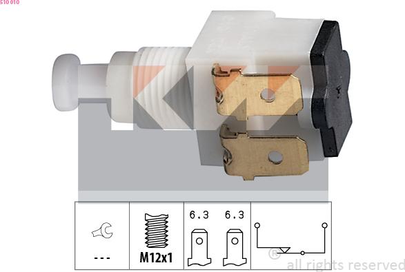 KW 510 010 - Выключатель стоп сигнала / сцепления autospares.lv