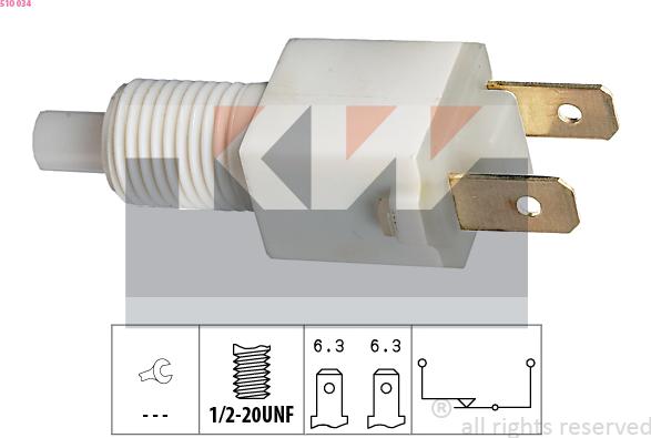 KW 510 034 - Выключатель стоп сигнала / сцепления autospares.lv