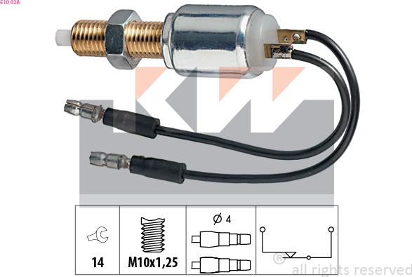 KW 510 028 - Выключатель стоп сигнала / сцепления autospares.lv