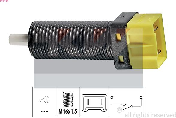 KW 510 134 - Выключатель, привод сцепления (Tempomat) autospares.lv