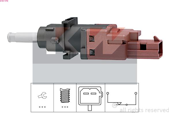 KW 510 170 - Выключатель, привод сцепления (Tempomat) autospares.lv