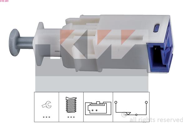 KW 510 241 - Выключатель, привод сцепления (Tempomat) autospares.lv