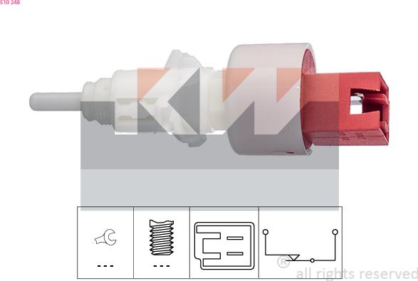 KW 510 248 - Выключатель, привод сцепления (Tempomat) autospares.lv