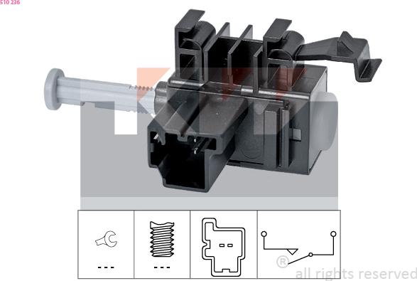 KW 510 236 - Выключатель, привод сцепления (Tempomat) autospares.lv