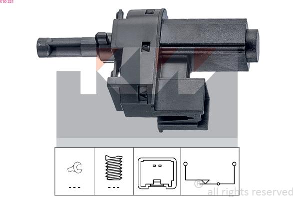 KW 510 221 - Выключатель, привод сцепления (Tempomat) autospares.lv