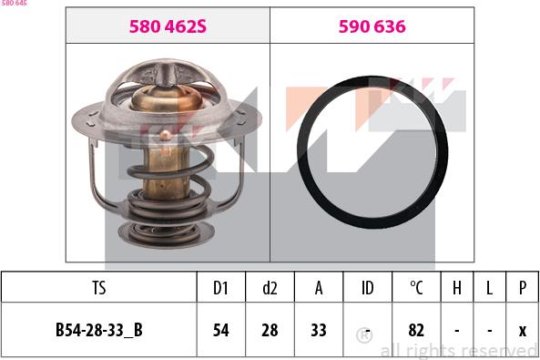 KW 580 645 - Термостат охлаждающей жидкости / корпус autospares.lv