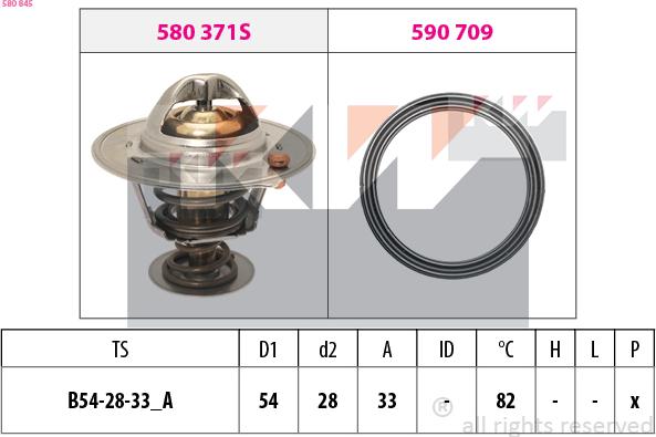 KW 580 845 - Термостат охлаждающей жидкости / корпус autospares.lv