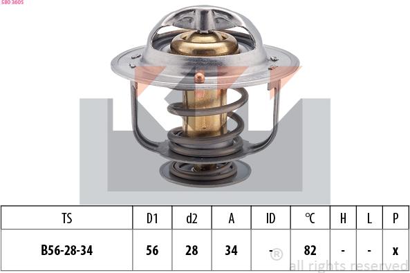 KW 580 360S - Термостат охлаждающей жидкости / корпус autospares.lv