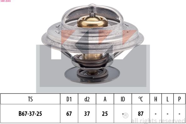 KW 580 256S - Термостат охлаждающей жидкости / корпус autospares.lv