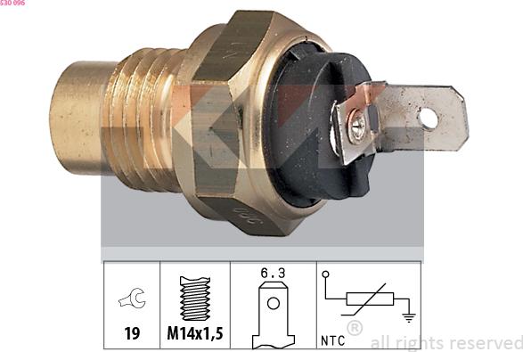 KW 530 096 - Датчик, температура масла autospares.lv