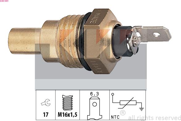 KW 530 041 - Датчик, температура охлаждающей жидкости autospares.lv