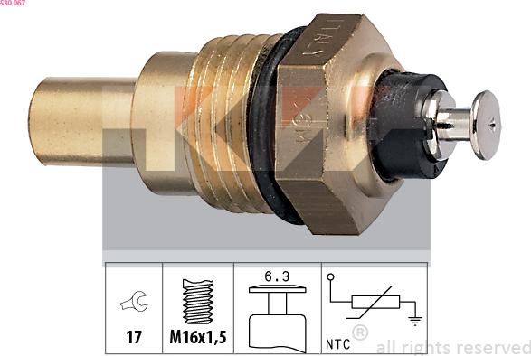 KW 530 067 - Датчик, температура охлаждающей жидкости autospares.lv