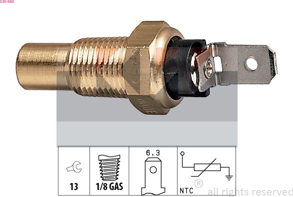 KW 530 080 - Датчик, температура охлаждающей жидкости autospares.lv