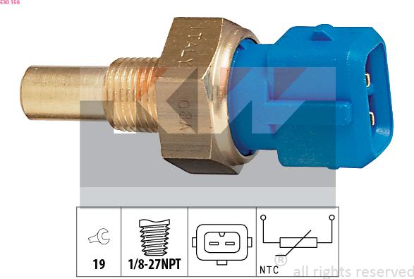 KW 530 156 - Датчик, температура охлаждающей жидкости autospares.lv