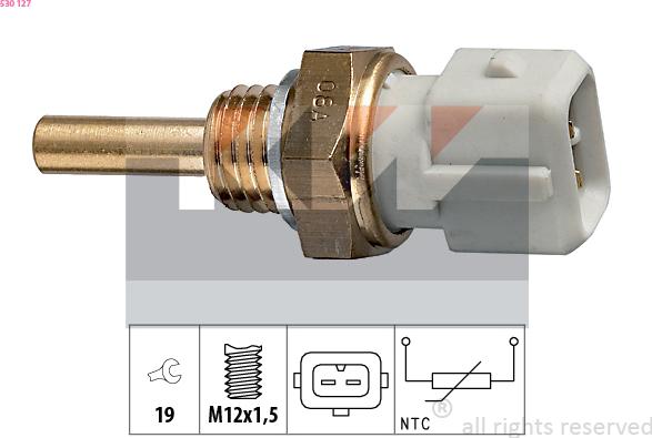 KW 530 127 - Датчик, температура охлаждающей жидкости autospares.lv