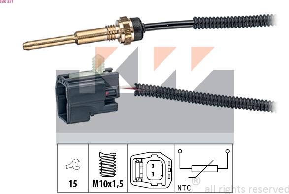 KW 530 331 - Датчик, температура охлаждающей жидкости autospares.lv