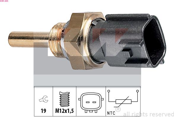 KW 530 225 - Датчик, температура масла autospares.lv