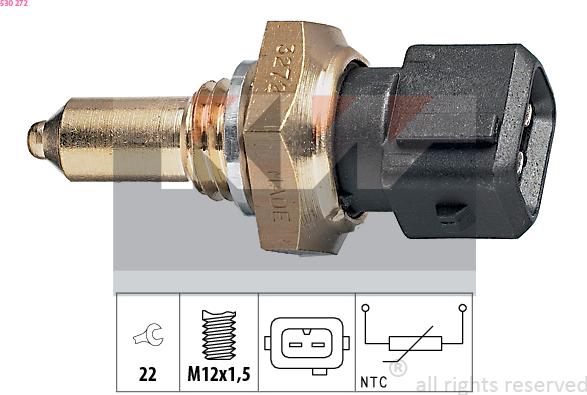 KW 530 272 - Датчик, температура масла autospares.lv