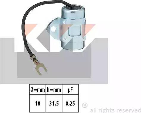 KW 617 092 - Конденсатор, система зажигания autospares.lv