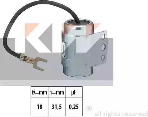 KW 630 112 - Конденсатор, система зажигания autospares.lv