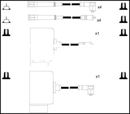 LEMARK HOES1143 - Комплект проводов зажигания autospares.lv