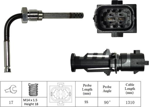 LEMARK LXT051 - Датчик, температура выхлопных газов autospares.lv