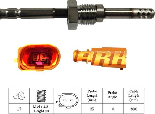 LEMARK LXT022 - Датчик, температура выхлопных газов autospares.lv