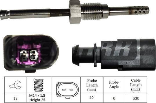 LEMARK LXT192 - Датчик, температура выхлопных газов autospares.lv