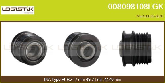 LGK 008098108LGK - Шкив генератора, муфта autospares.lv