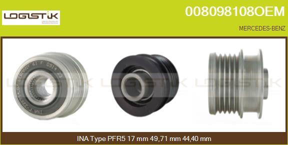 LGK 008098108OEM - Шкив генератора, муфта autospares.lv