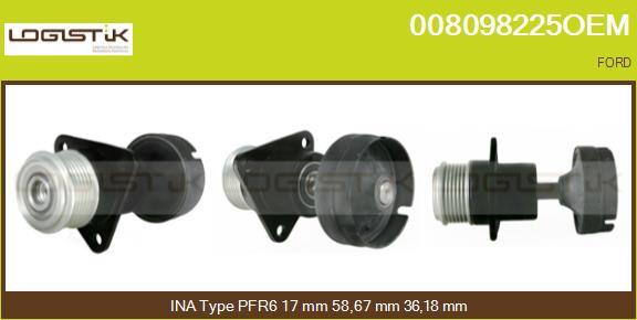 LGK 008098225OEM - Шкив генератора, муфта autospares.lv