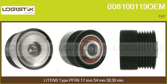 LGK 008100119OEM - Шкив генератора, муфта autospares.lv