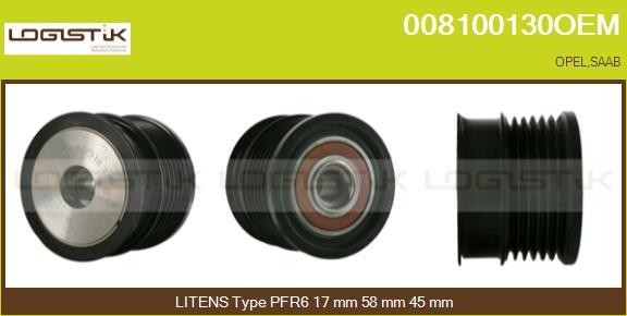 LGK 008100130OEM - Шкив генератора, муфта autospares.lv