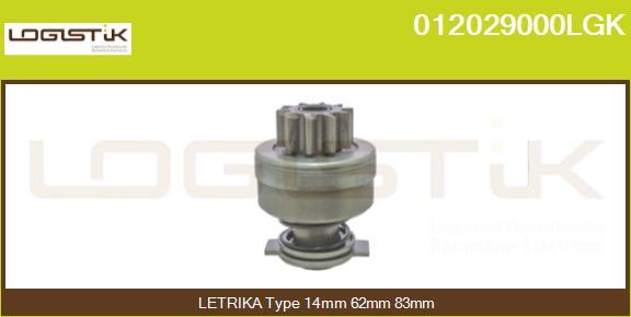 LGK 012029000LGK - Ведущая шестерня, бендикс, стартер autospares.lv